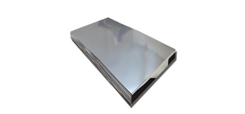 Shiny stainless steel sheet, flat surface