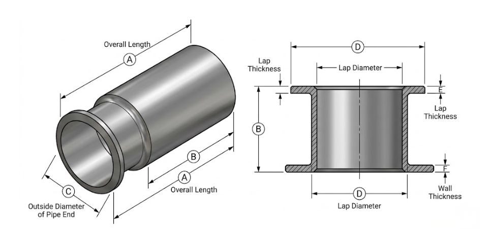Buttweld Long Stub End Weight Chart
