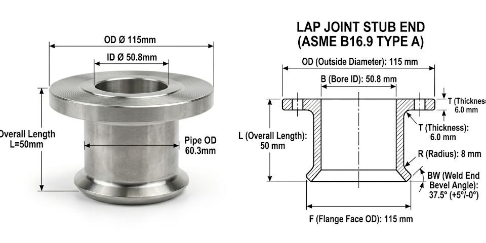 Buttweld Short Stub End Weight Chart